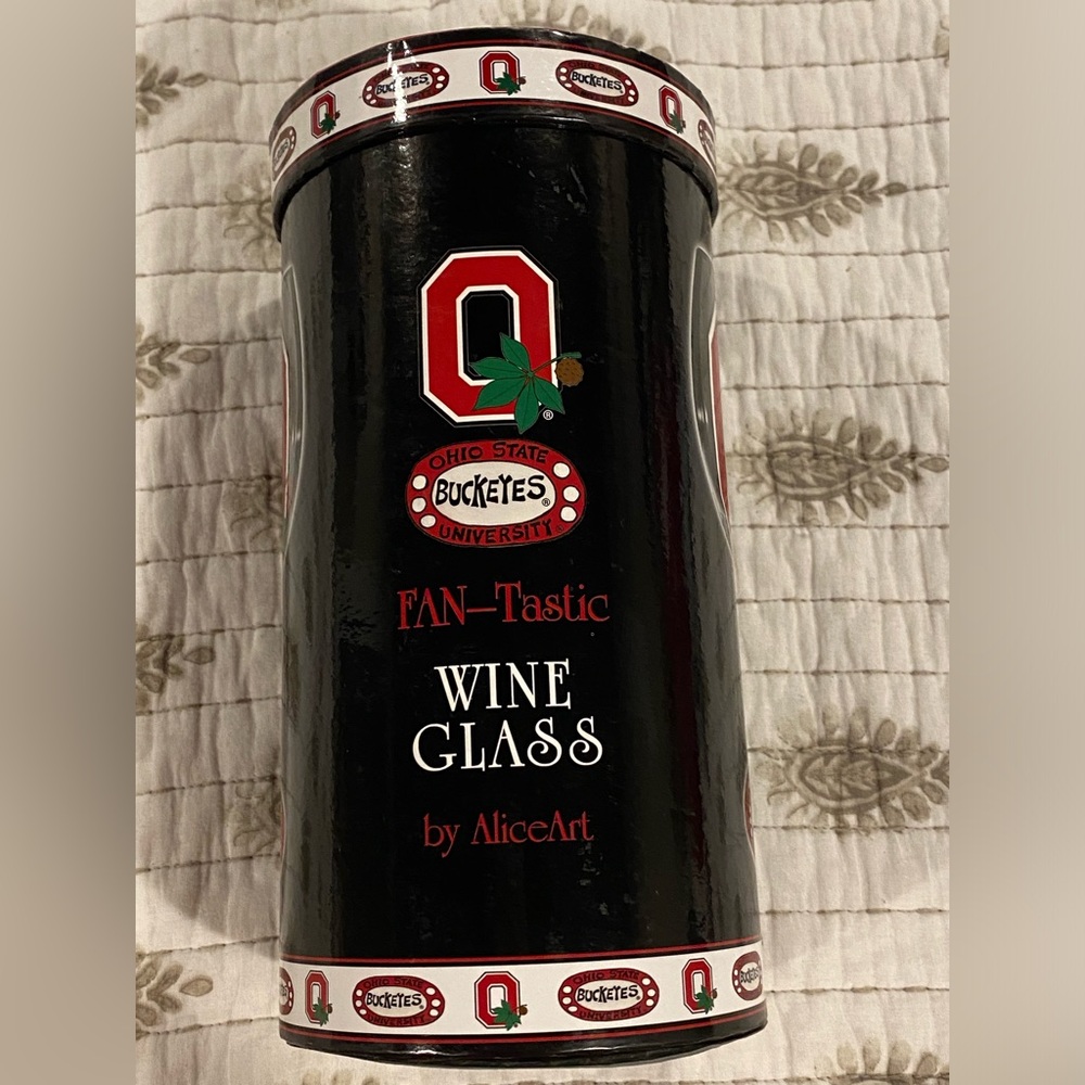 New Ohio State Hand Painted Wine Glass